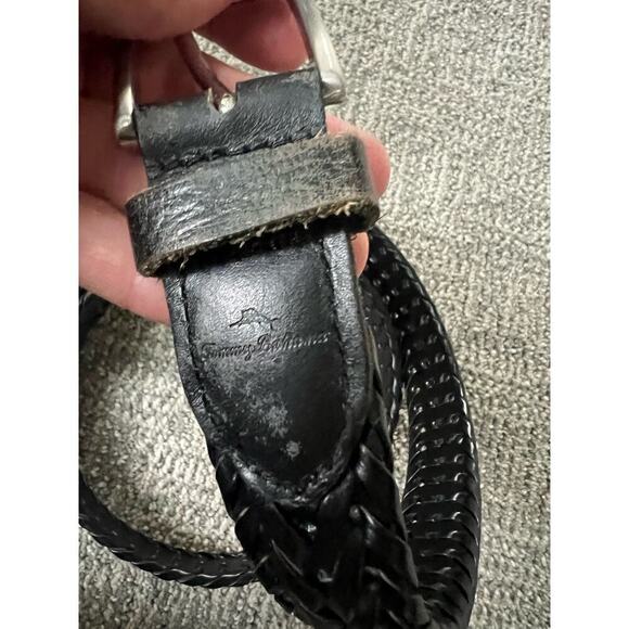 Tommy Bahama men’s braided black leather belt size 38-40 - Picture 2 of 6